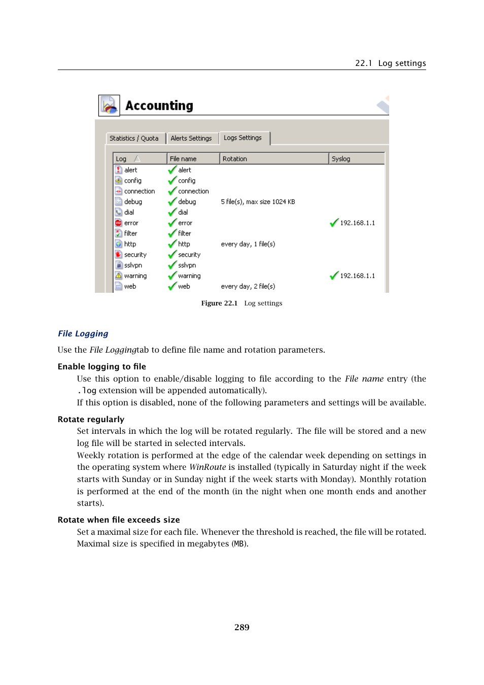 Kerio Tech Firewall6 User Manual | Page 289 / 404