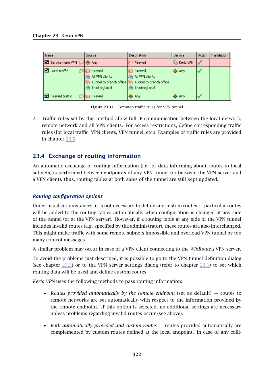 Exchange of routing information, 4 exchange of routing information | Kerio Tech Firewall6 User Manual | Page 322 / 404