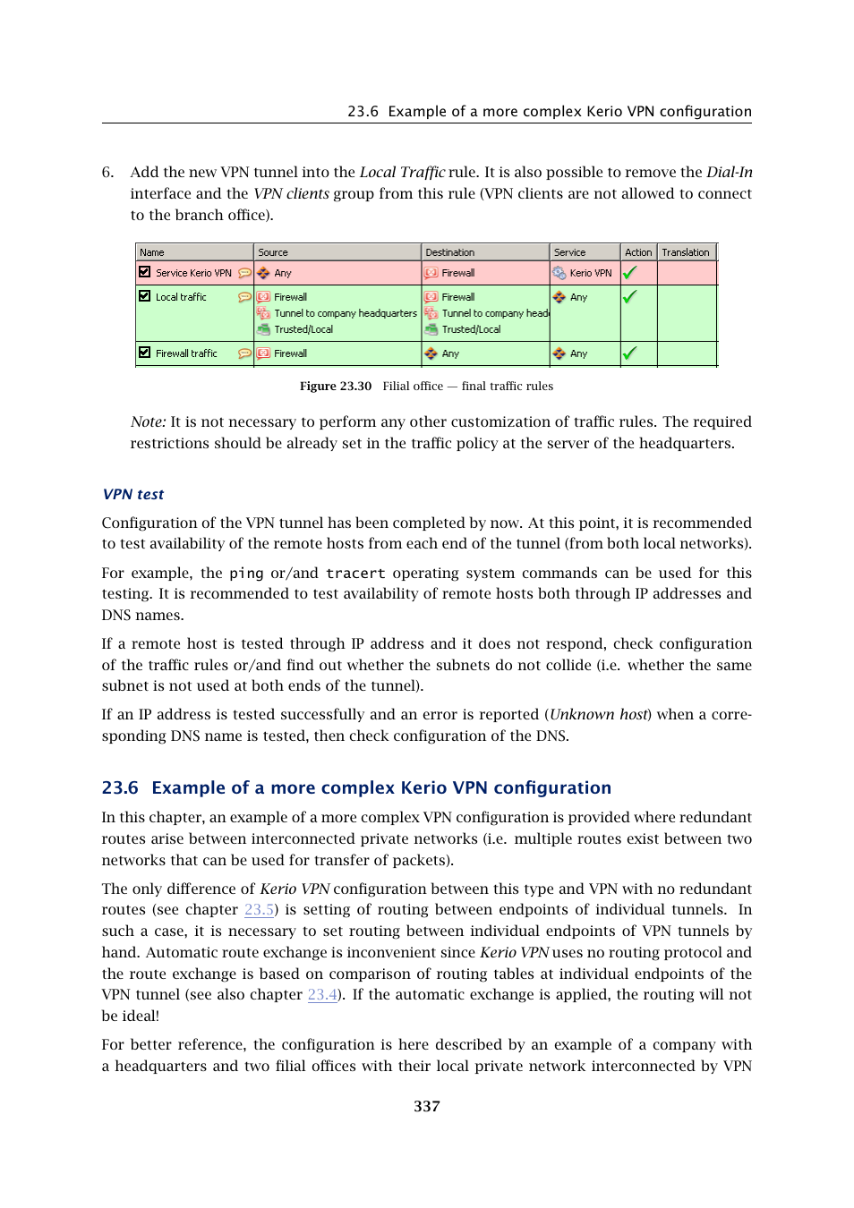 Example of a more complex kerio vpn configuration | Kerio Tech Firewall6 User Manual | Page 337 / 404