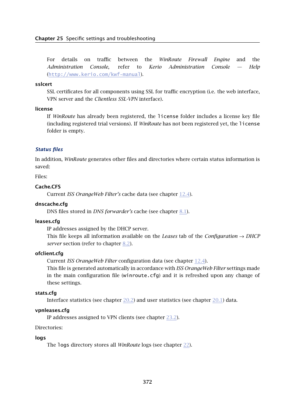 Kerio Tech Firewall6 User Manual | Page 372 / 404