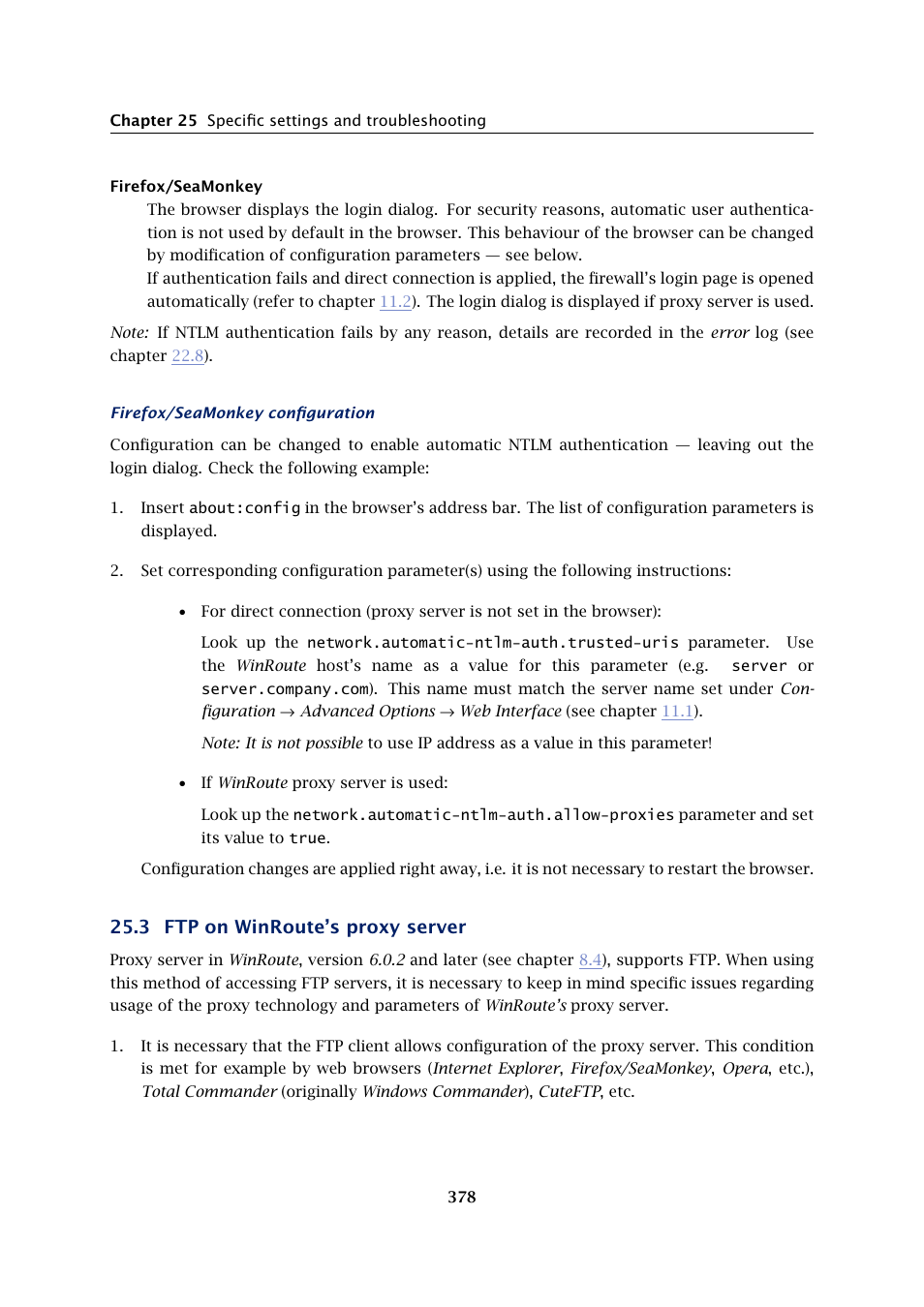 Ftp on winroute's proxy server, Ftp on winroute’s proxy server, 3 ftp on winroute’s proxy server | Kerio Tech Firewall6 User Manual | Page 378 / 404