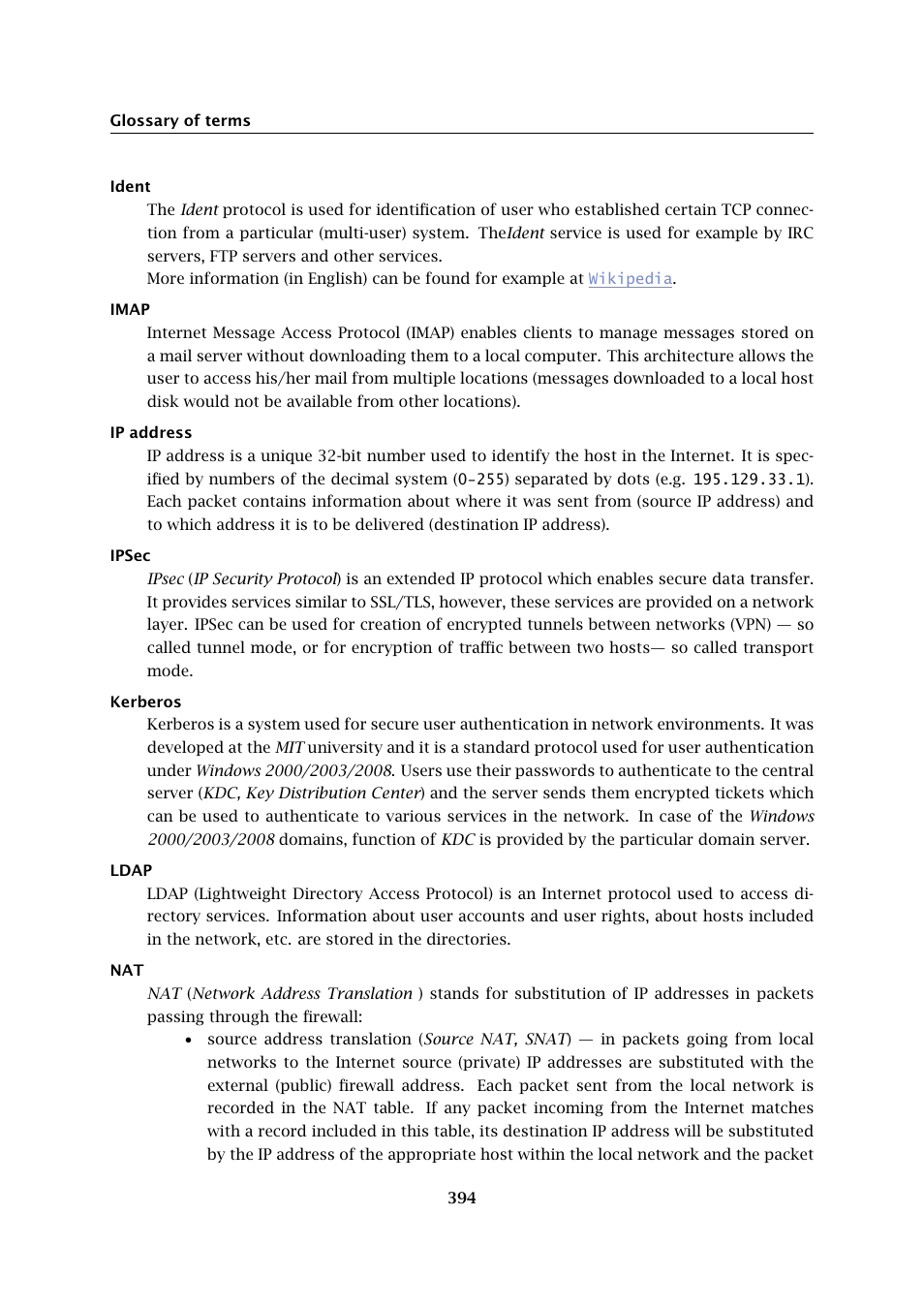 Kerio Tech Firewall6 User Manual | Page 394 / 404