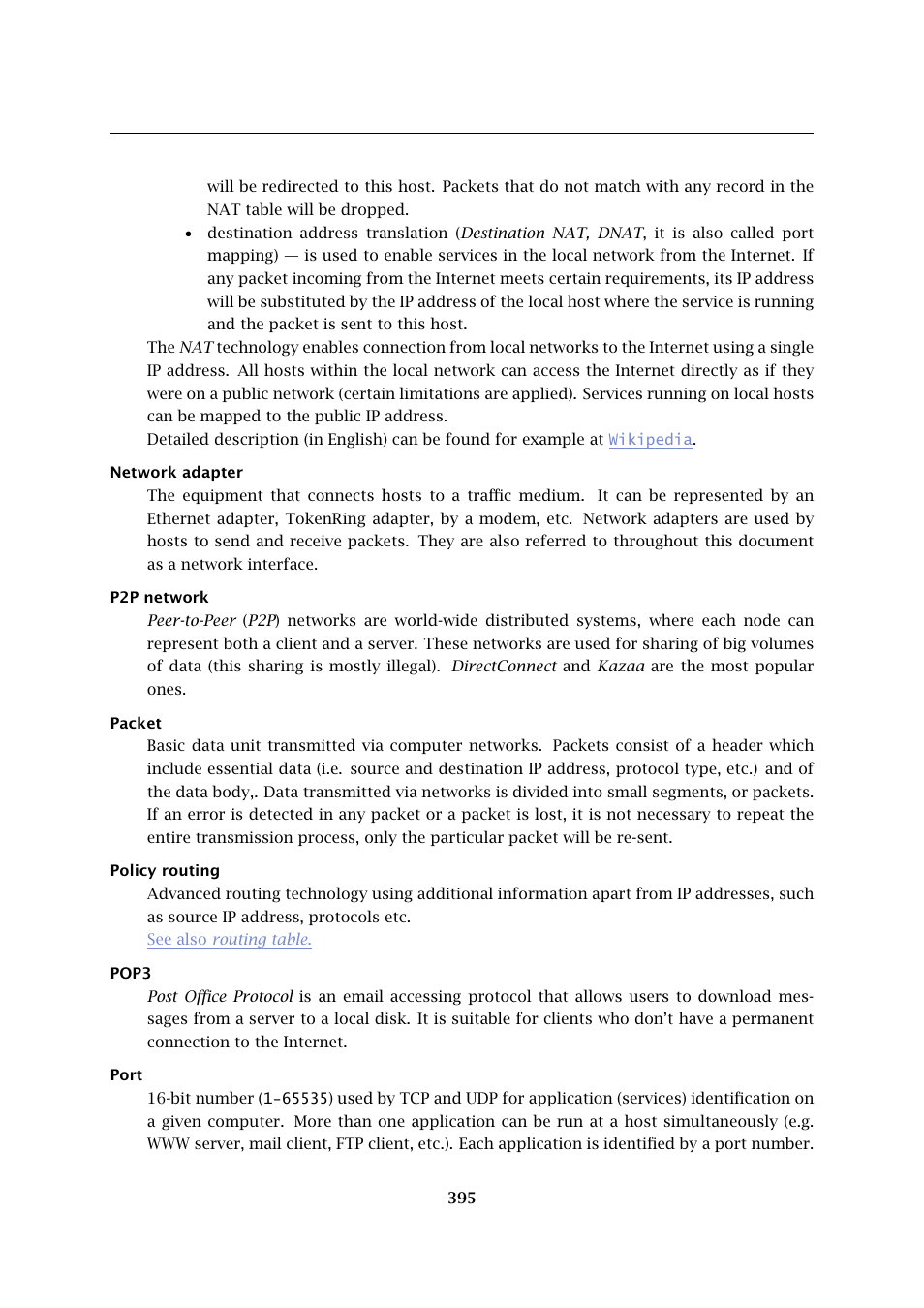 Packets, Packet, Policy routing | Kerio Tech Firewall6 User Manual | Page 395 / 404
