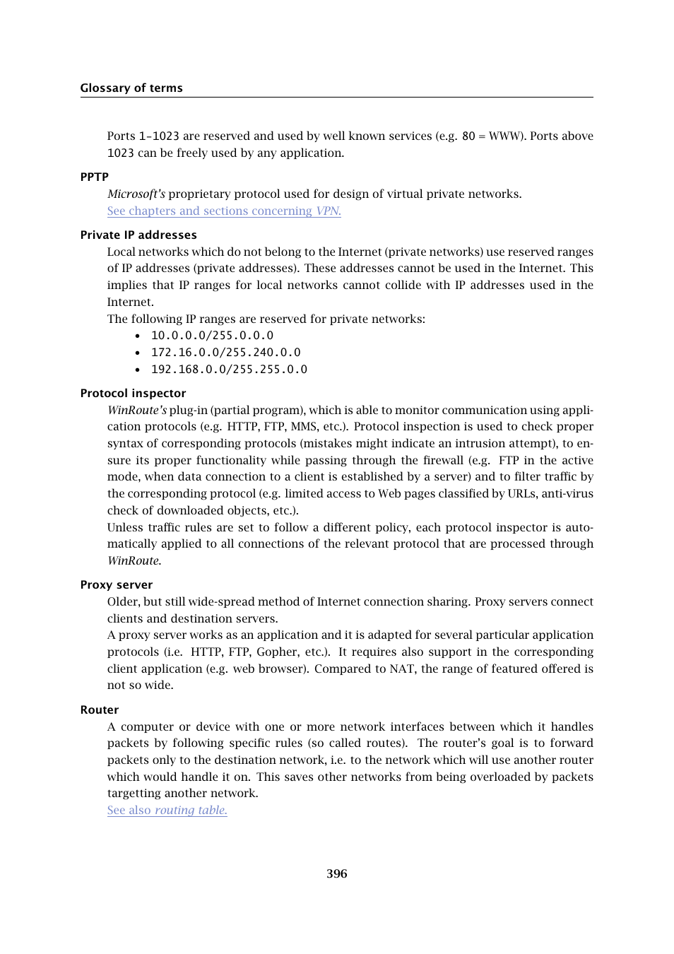 Routed, Routers | Kerio Tech Firewall6 User Manual | Page 396 / 404