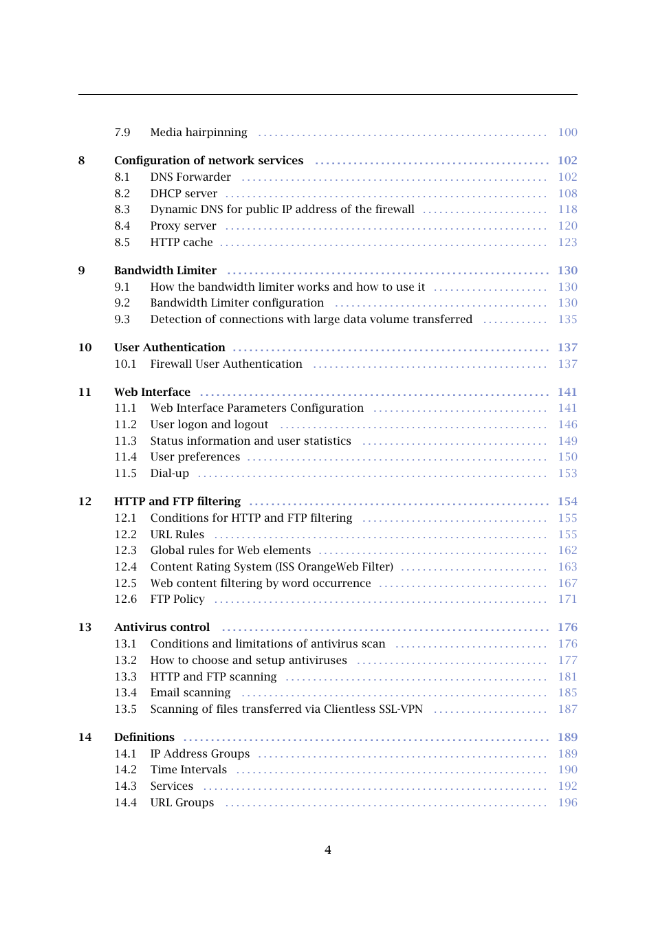 Kerio Tech Firewall6 User Manual | Page 4 / 404