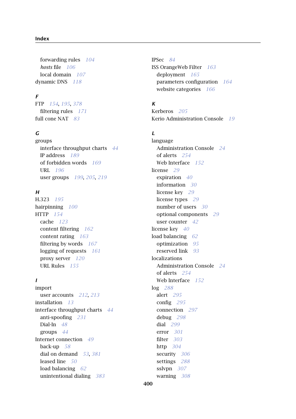 Kerio Tech Firewall6 User Manual | Page 400 / 404