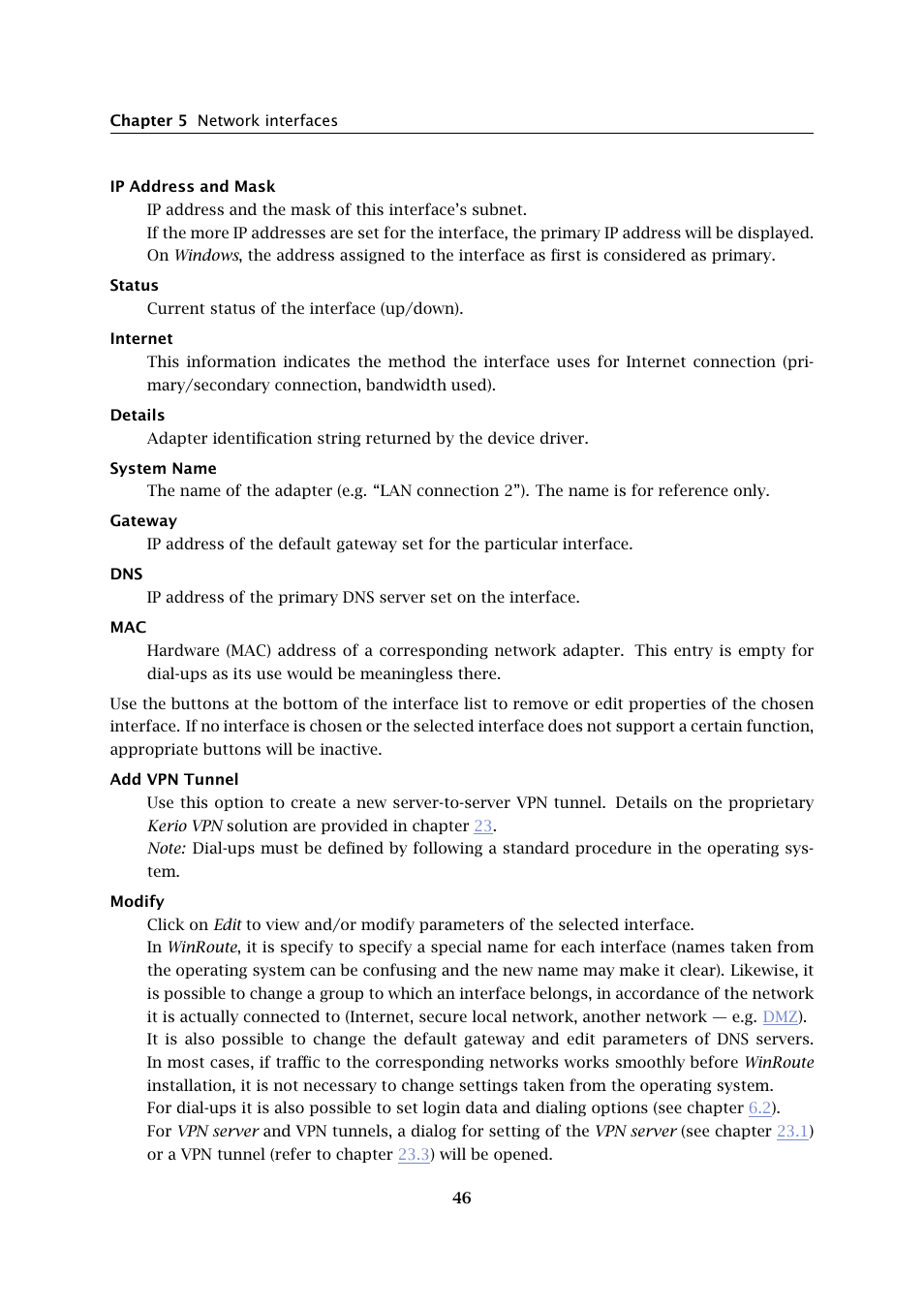 Kerio Tech Firewall6 User Manual | Page 46 / 404