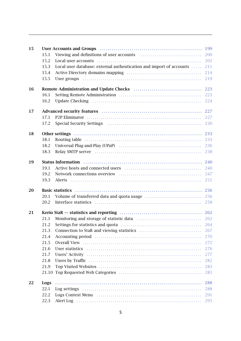 Kerio Tech Firewall6 User Manual | Page 5 / 404
