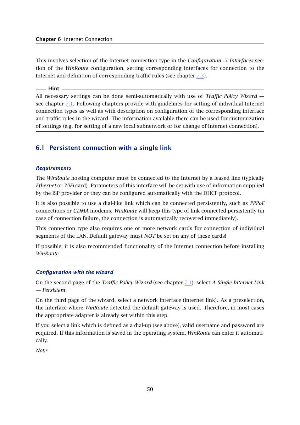 Persistent connection with a single link, 1 persistent connection with a single link | Kerio Tech Firewall6 User Manual | Page 50 / 404