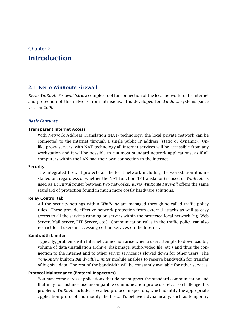Introduction, Kerio winroute firewall | Kerio Tech Firewall6 User Manual | Page 9 / 404