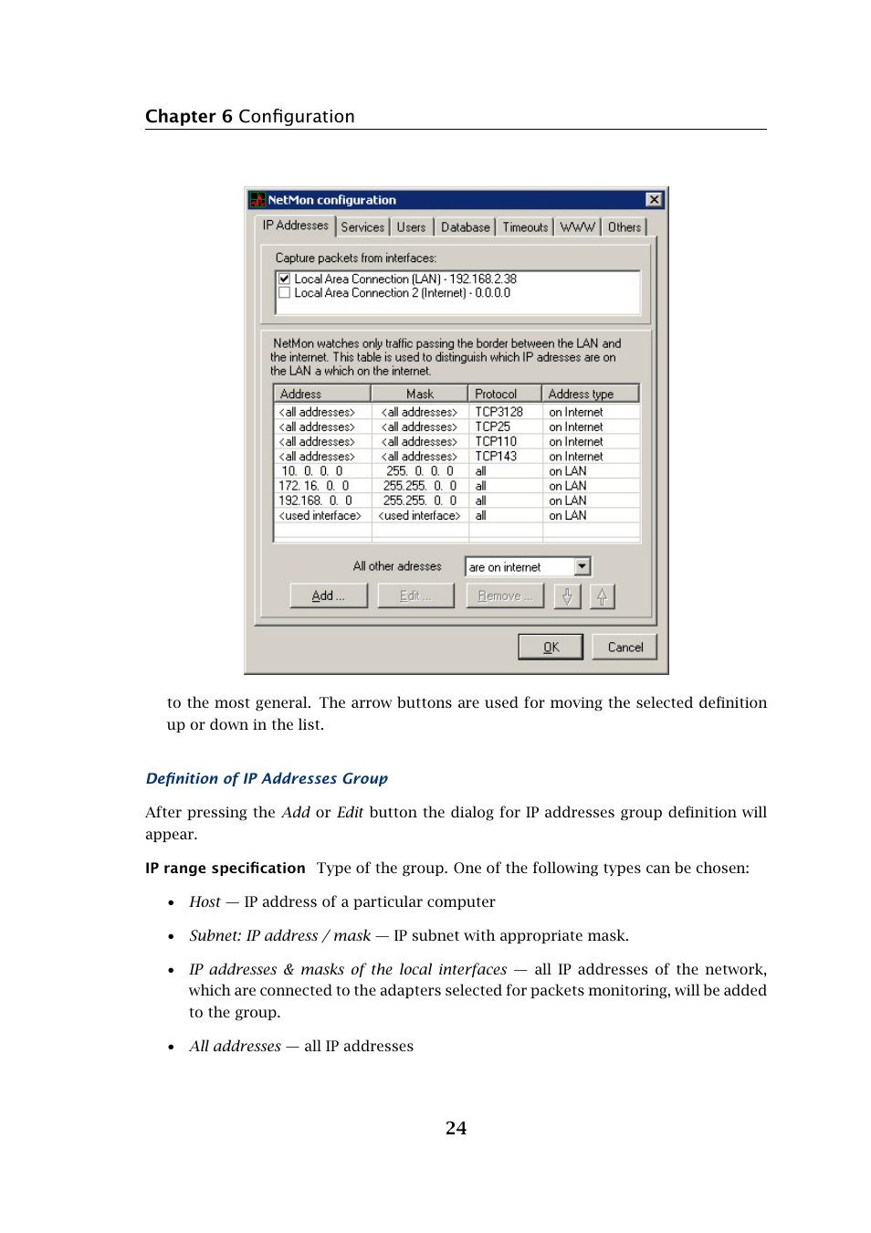 Chapter 6 configuration 24 | Kerio Tech Network Monitor User Manual | Page 24 / 70