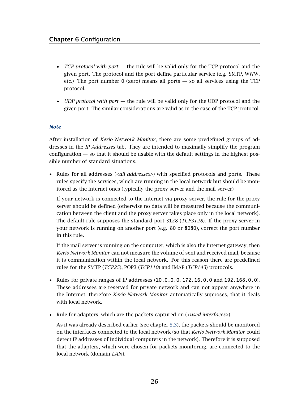 Chapter 6 configuration 26 | Kerio Tech Network Monitor User Manual | Page 26 / 70