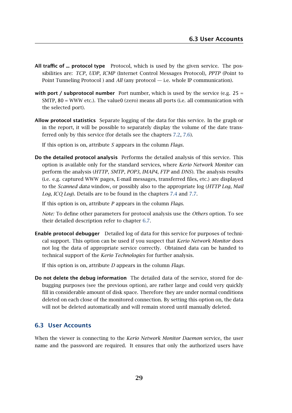 3 user accounts 29, 3 user accounts | Kerio Tech Network Monitor User Manual | Page 29 / 70