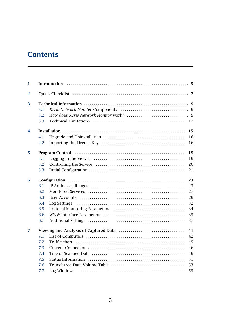 Kerio Tech Network Monitor User Manual | Page 3 / 70