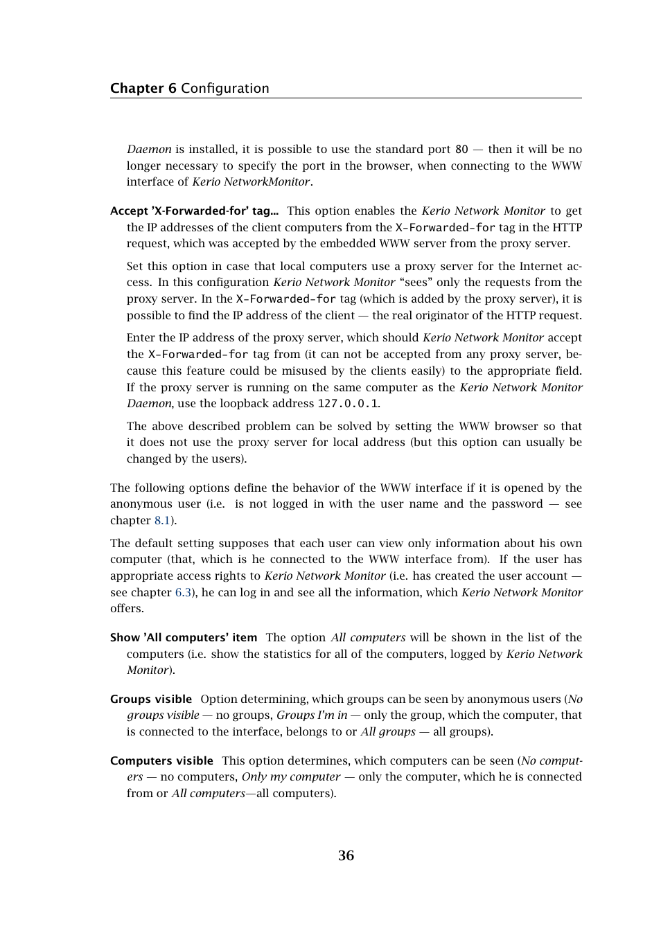 Chapter 6 configuration 36 | Kerio Tech Network Monitor User Manual | Page 36 / 70