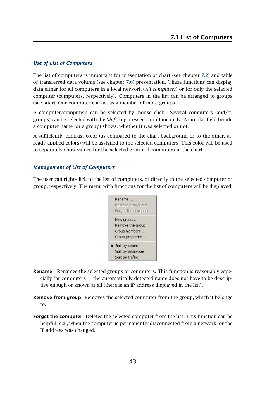 1 list of computers 43 | Kerio Tech Network Monitor User Manual | Page 43 / 70