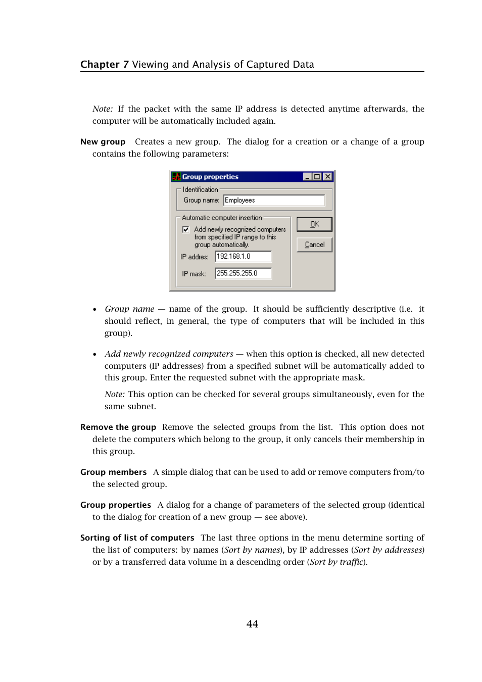 Chapter 7 viewing and analysis of captured data 44 | Kerio Tech Network Monitor User Manual | Page 44 / 70
