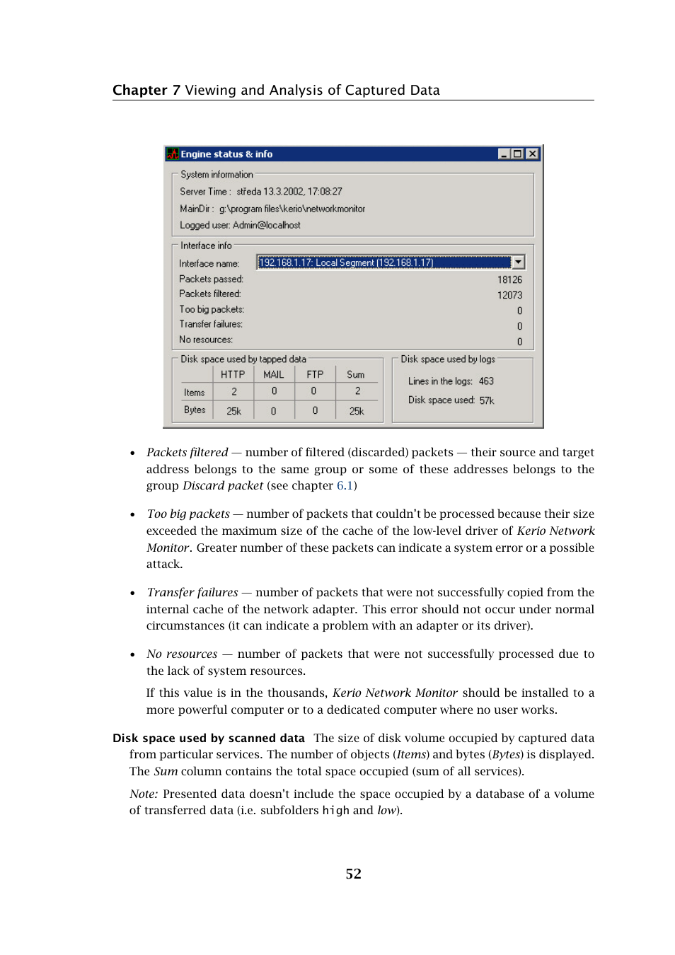 Chapter 7 viewing and analysis of captured data 52 | Kerio Tech Network Monitor User Manual | Page 52 / 70
