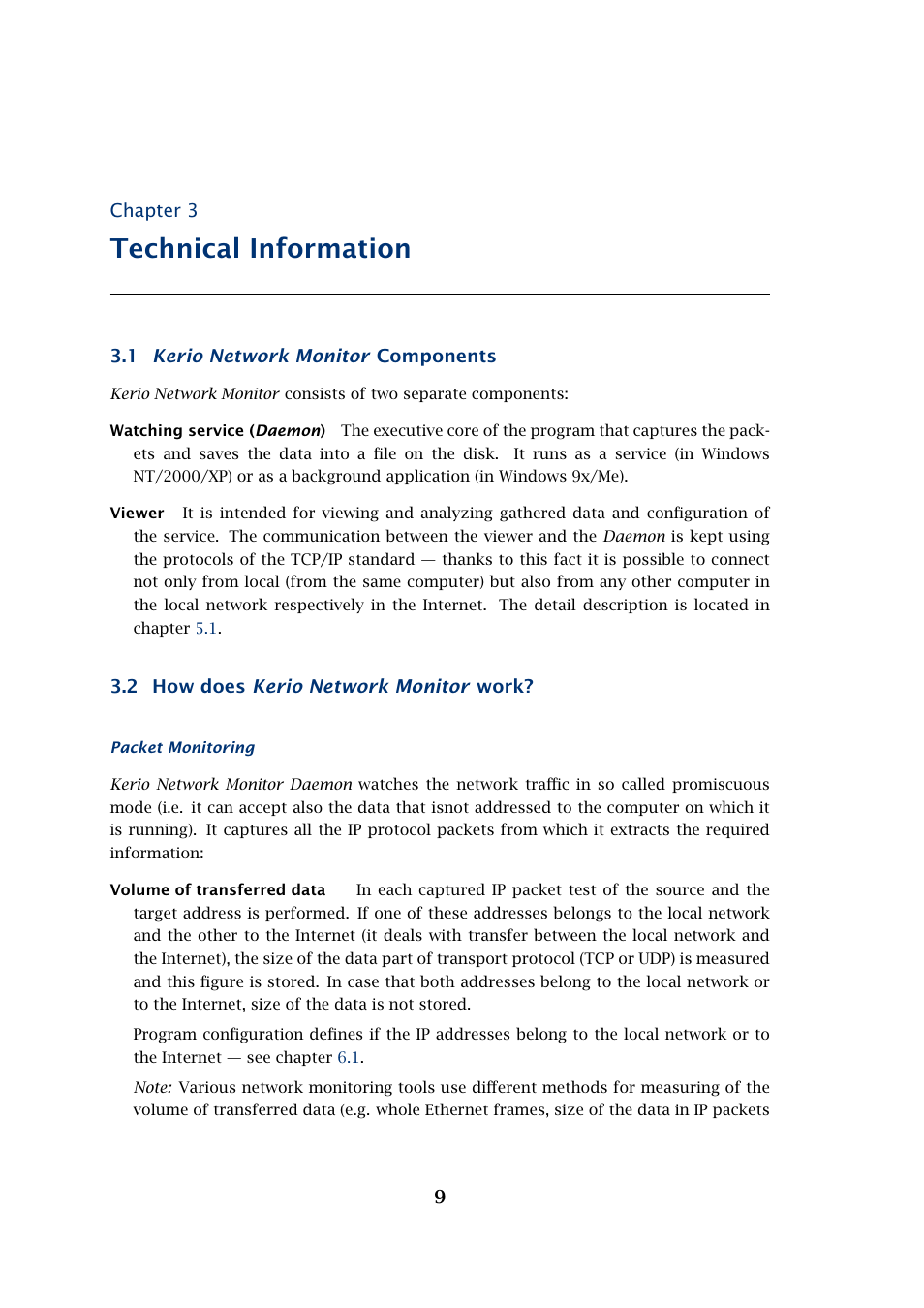 Technical information | Kerio Tech Network Monitor User Manual | Page 9 / 70