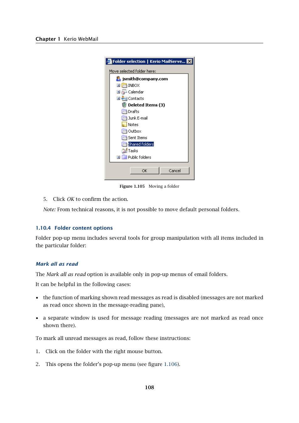 Folder content options | Kerio Tech Version 6.5.2 User Manual | Page 108 / 390