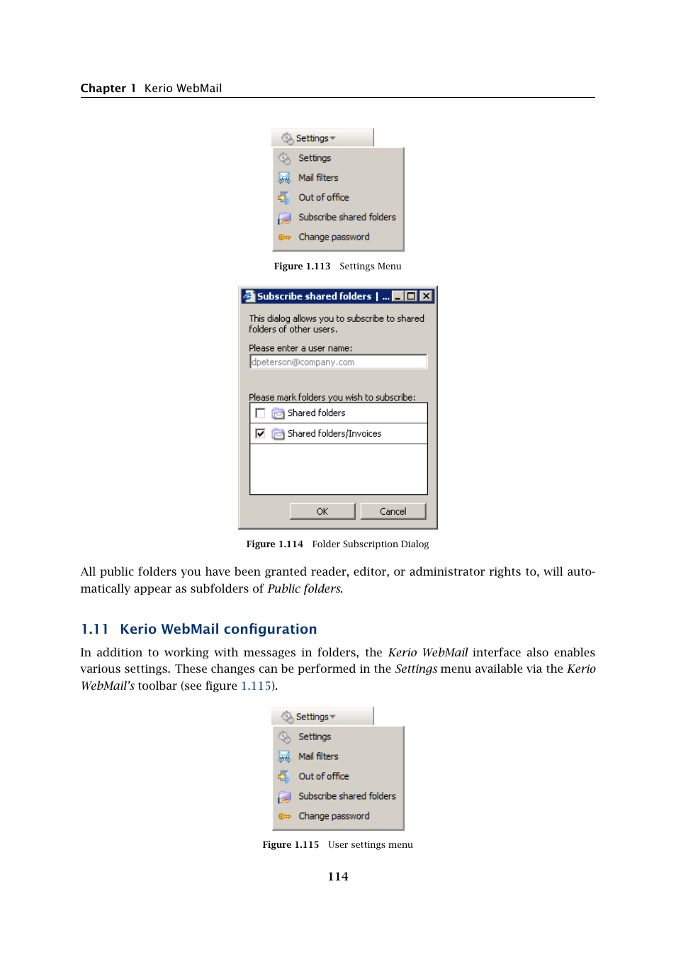 Kerio webmail configuration, 11 kerio webmail configuration | Kerio Tech Version 6.5.2 User Manual | Page 114 / 390