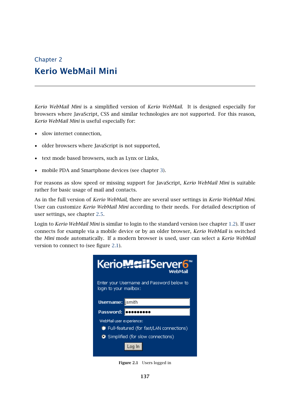 Kerio webmail mini, Chapter 2 | Kerio Tech Version 6.5.2 User Manual | Page 137 / 390