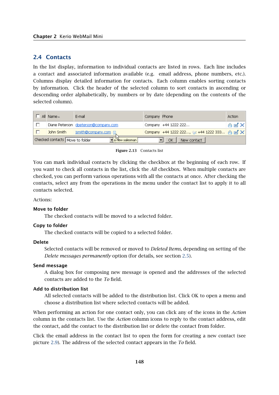 Contacts, 4 contacts | Kerio Tech Version 6.5.2 User Manual | Page 148 / 390