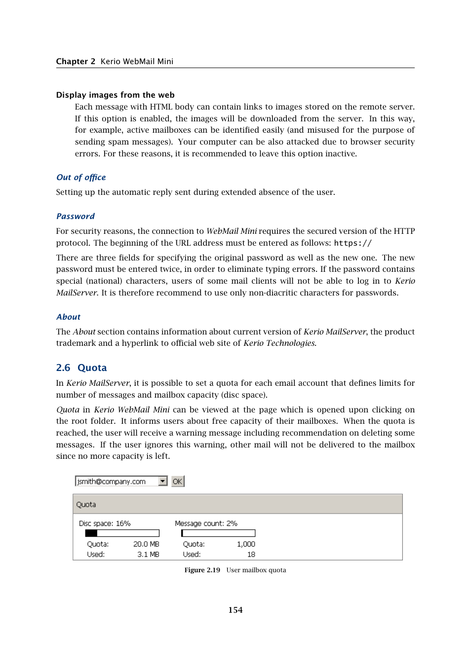 Quota, 6 quota | Kerio Tech Version 6.5.2 User Manual | Page 154 / 390