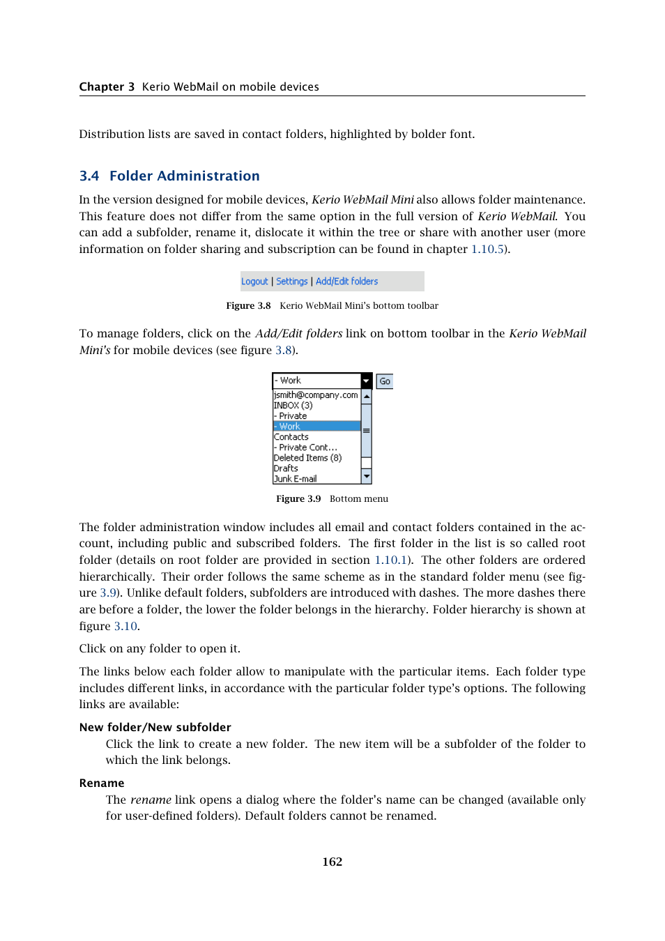 Folder administration, 4 folder administration | Kerio Tech Version 6.5.2 User Manual | Page 162 / 390