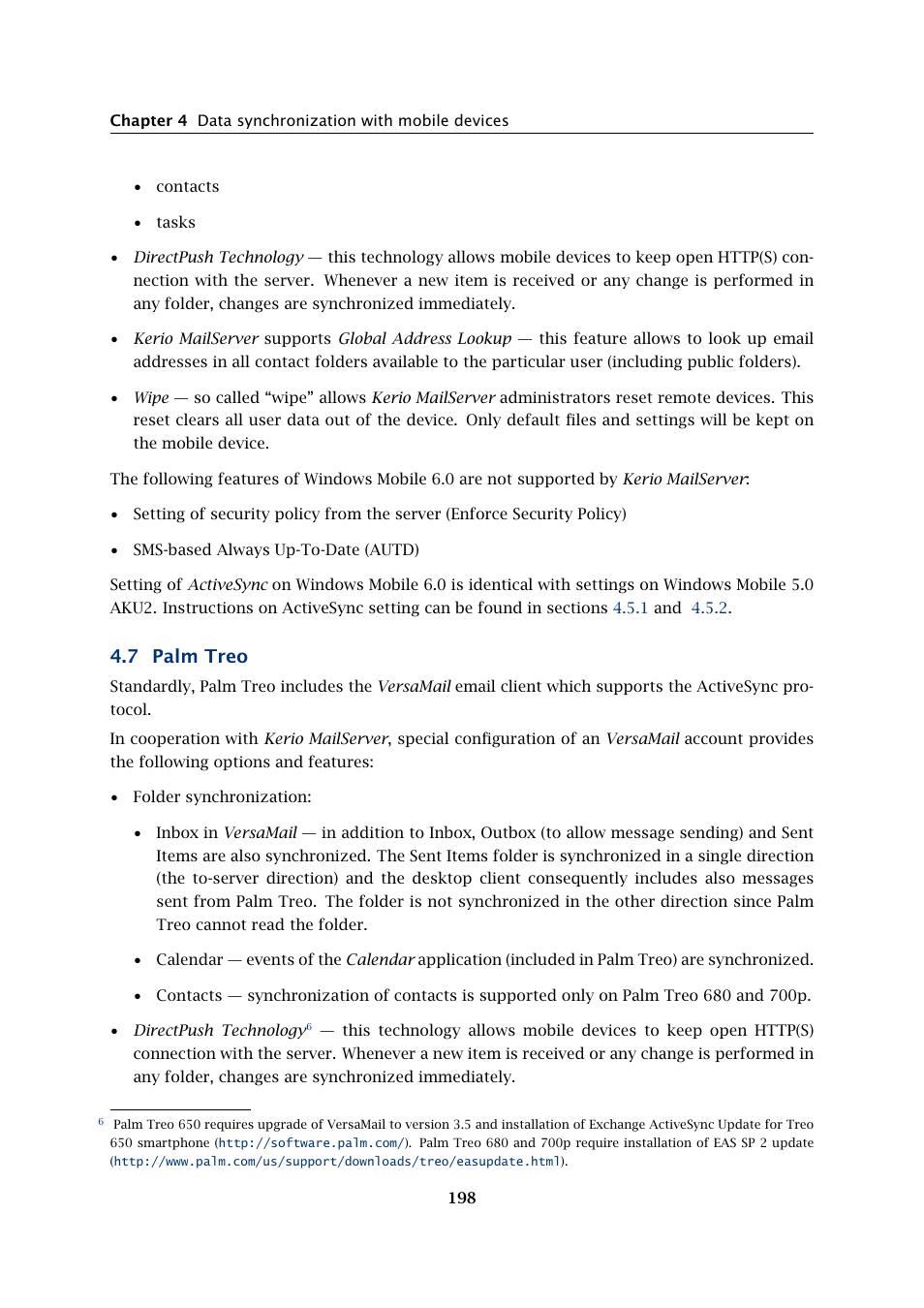Palm treo, 7 palm treo | Kerio Tech Version 6.5.2 User Manual | Page 198 / 390