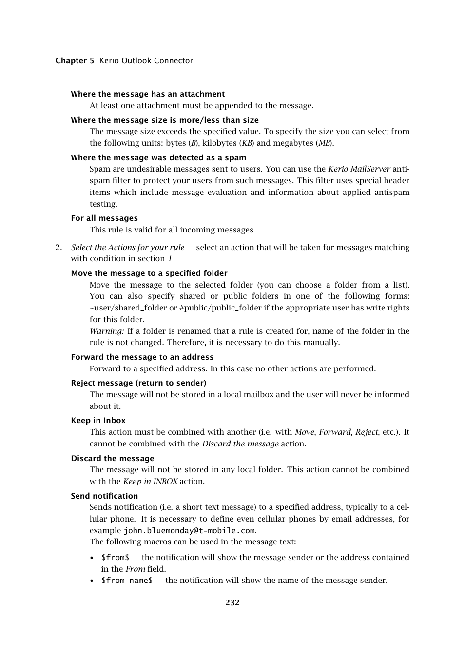 Kerio Tech Version 6.5.2 User Manual | Page 232 / 390