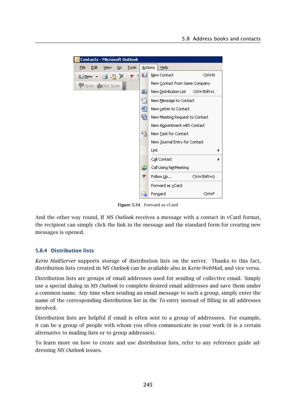 Distribution lists | Kerio Tech Version 6.5.2 User Manual | Page 245 / 390