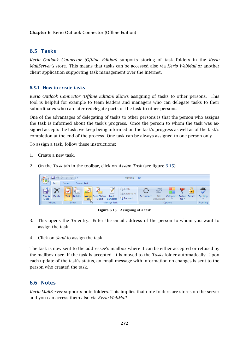 Tasks, How to create tasks, Notes | 5 tasks | Kerio Tech Version 6.5.2 User Manual | Page 272 / 390