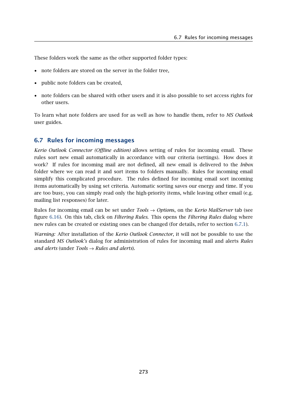Rules for incoming messages, 7 rules for incoming messages | Kerio Tech Version 6.5.2 User Manual | Page 273 / 390