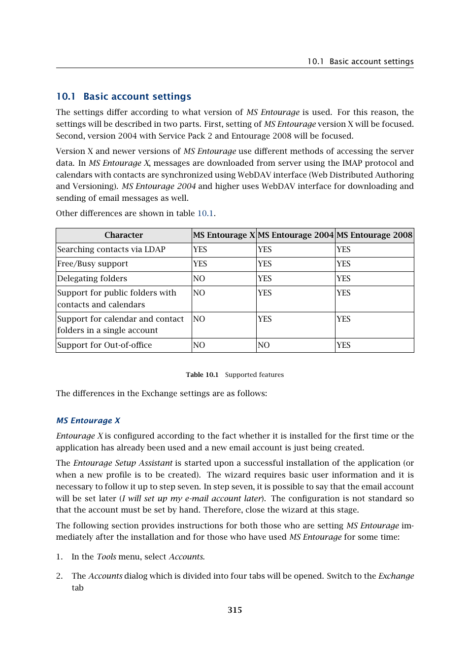 Basic account settings, 1 basic account settings | Kerio Tech Version 6.5.2 User Manual | Page 315 / 390