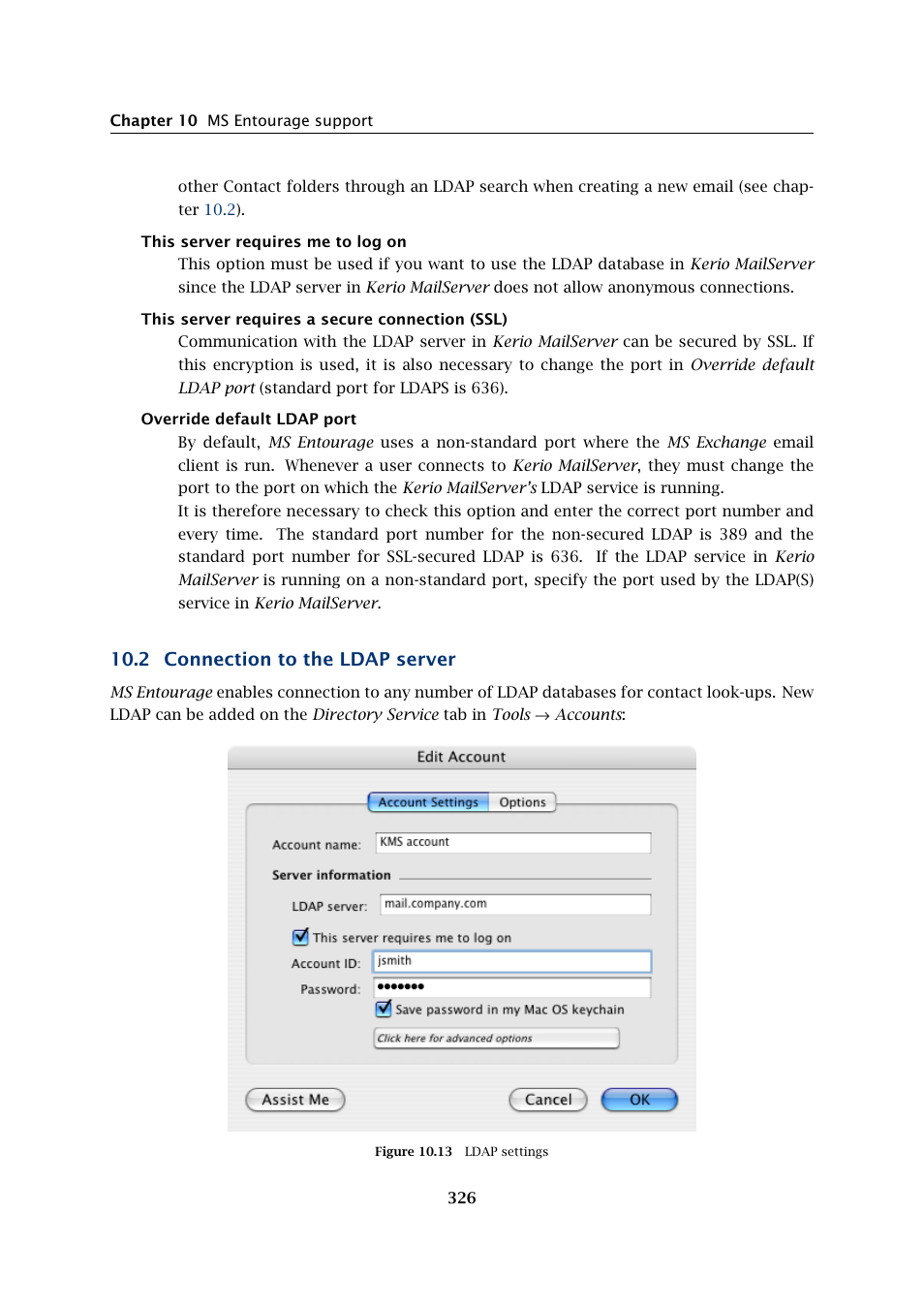 Connection to the ldap server, 2 connection to the ldap server | Kerio Tech Version 6.5.2 User Manual | Page 326 / 390