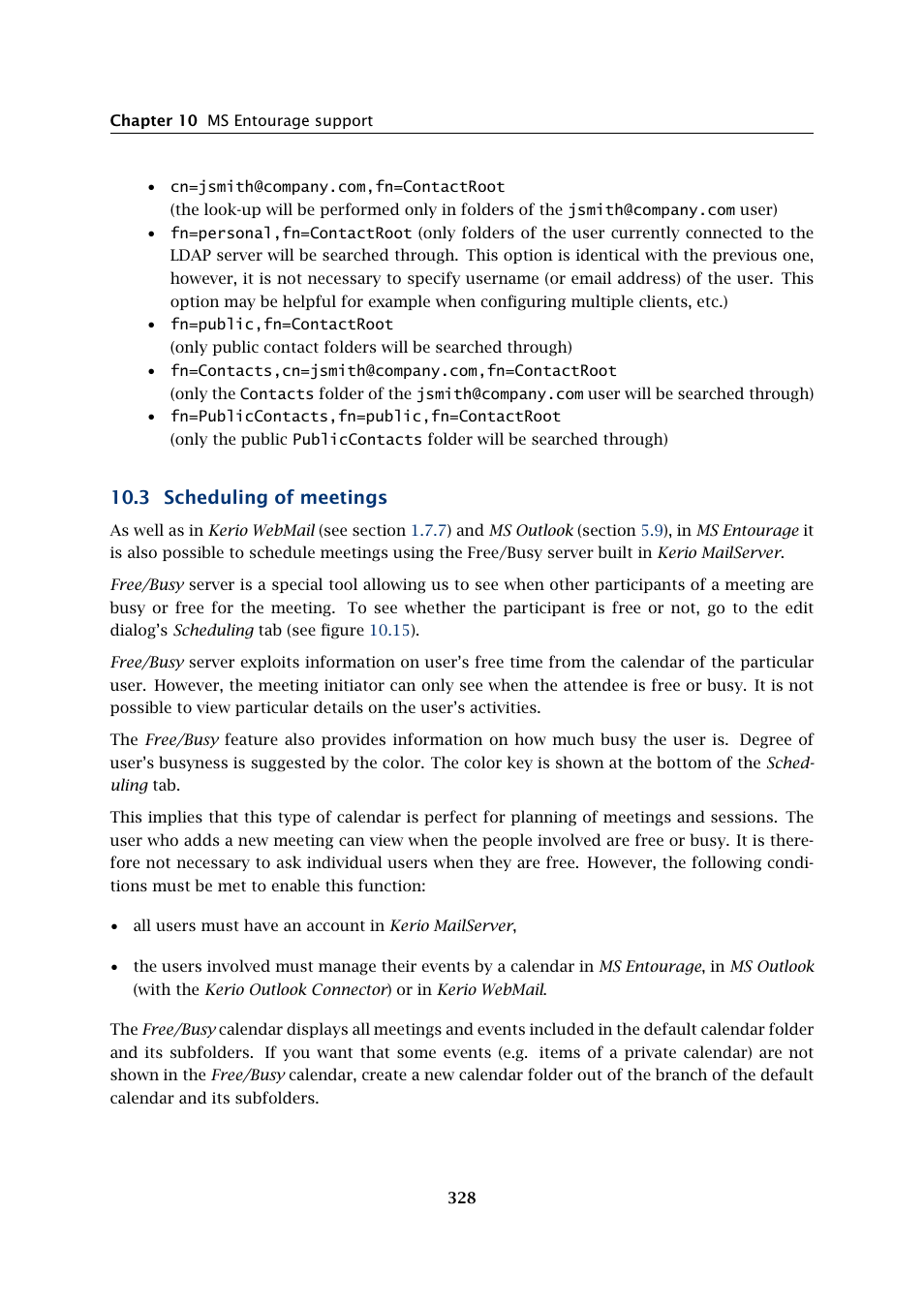 Scheduling of meetings, 3 scheduling of meetings | Kerio Tech Version 6.5.2 User Manual | Page 328 / 390