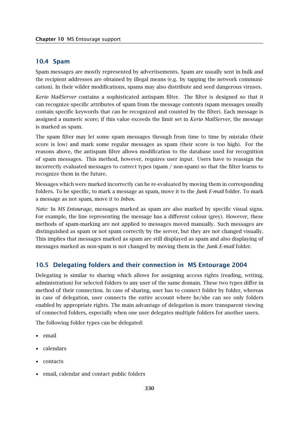Spam, 4 spam | Kerio Tech Version 6.5.2 User Manual | Page 330 / 390