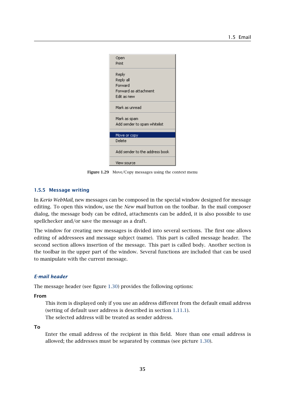 Message writing | Kerio Tech Version 6.5.2 User Manual | Page 35 / 390