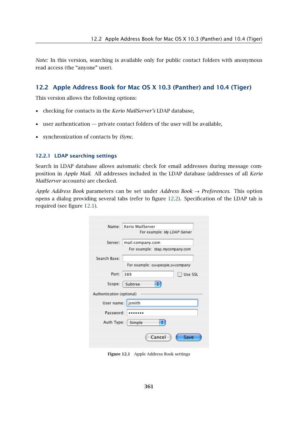 Ldap searching settings | Kerio Tech Version 6.5.2 User Manual | Page 361 / 390