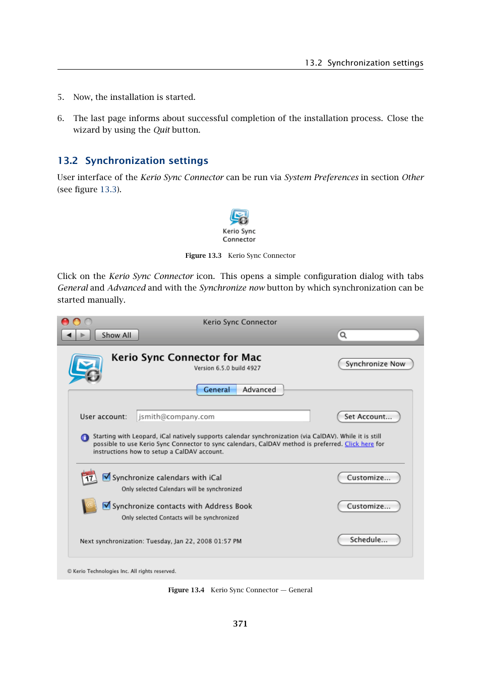 Synchronization settings, 2 synchronization settings | Kerio Tech Version 6.5.2 User Manual | Page 371 / 390