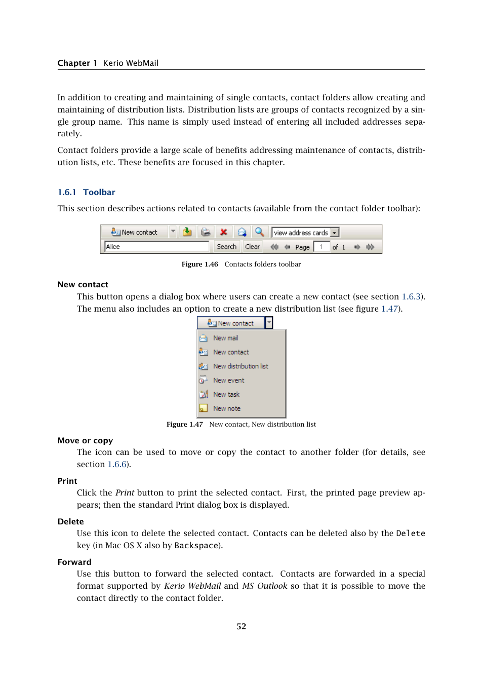 Toolbar | Kerio Tech Version 6.5.2 User Manual | Page 52 / 390