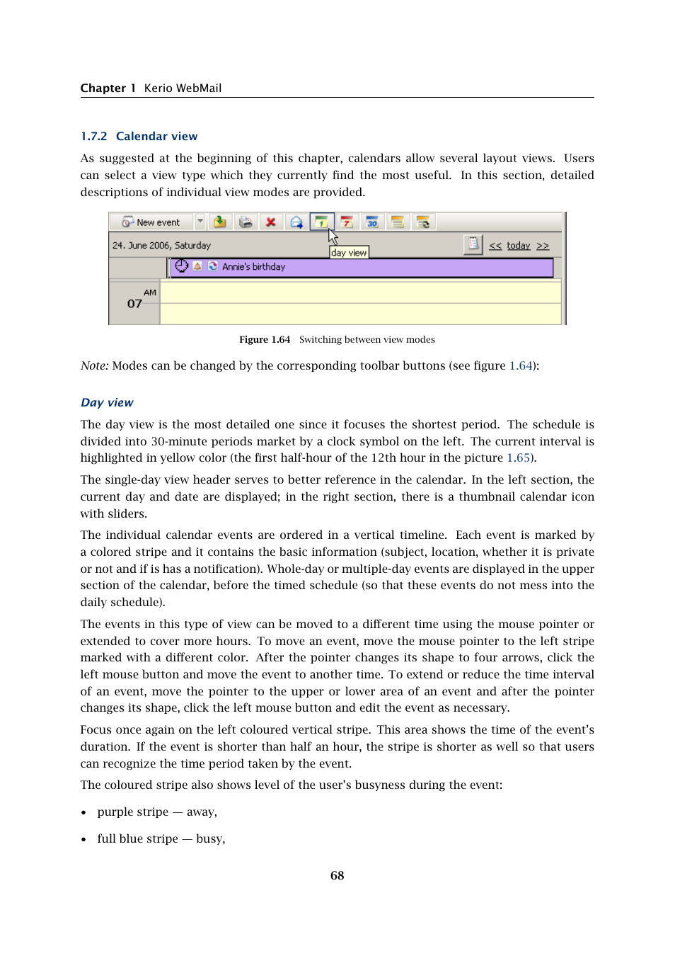 Calendar view | Kerio Tech Version 6.5.2 User Manual | Page 68 / 390