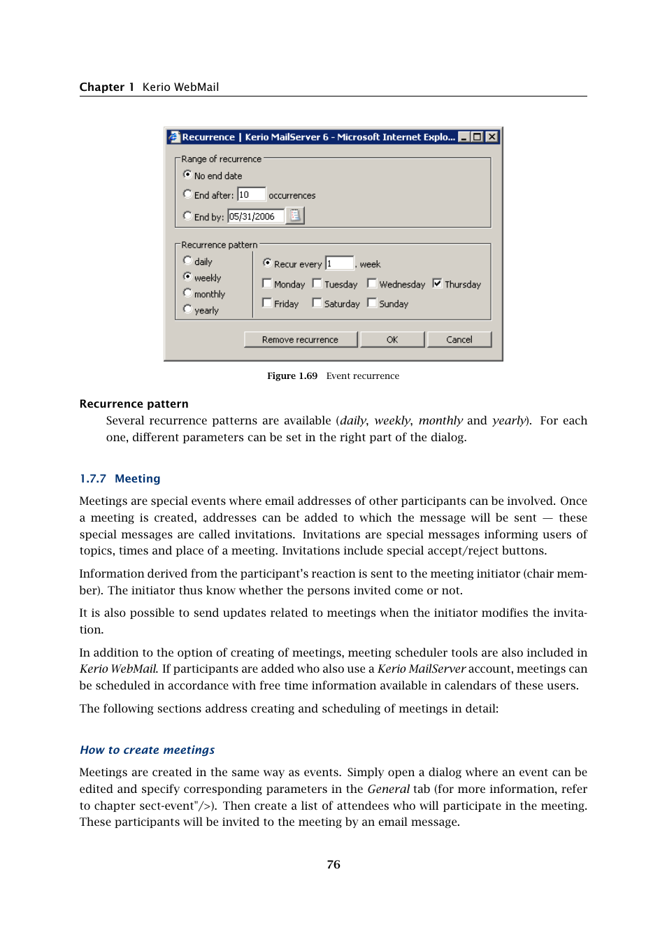 Meeting | Kerio Tech Version 6.5.2 User Manual | Page 76 / 390