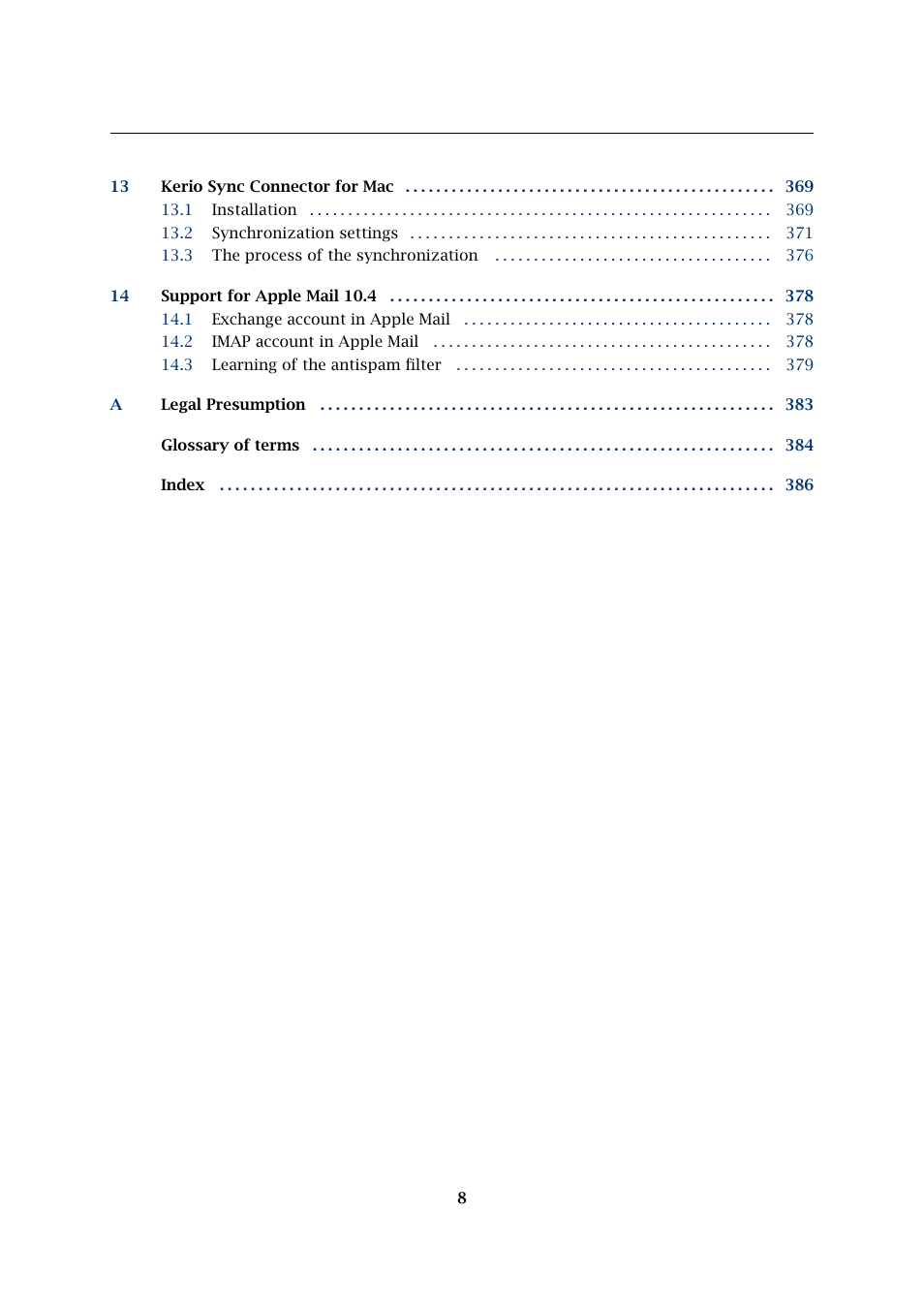 Kerio Tech Version 6.5.2 User Manual | Page 8 / 390