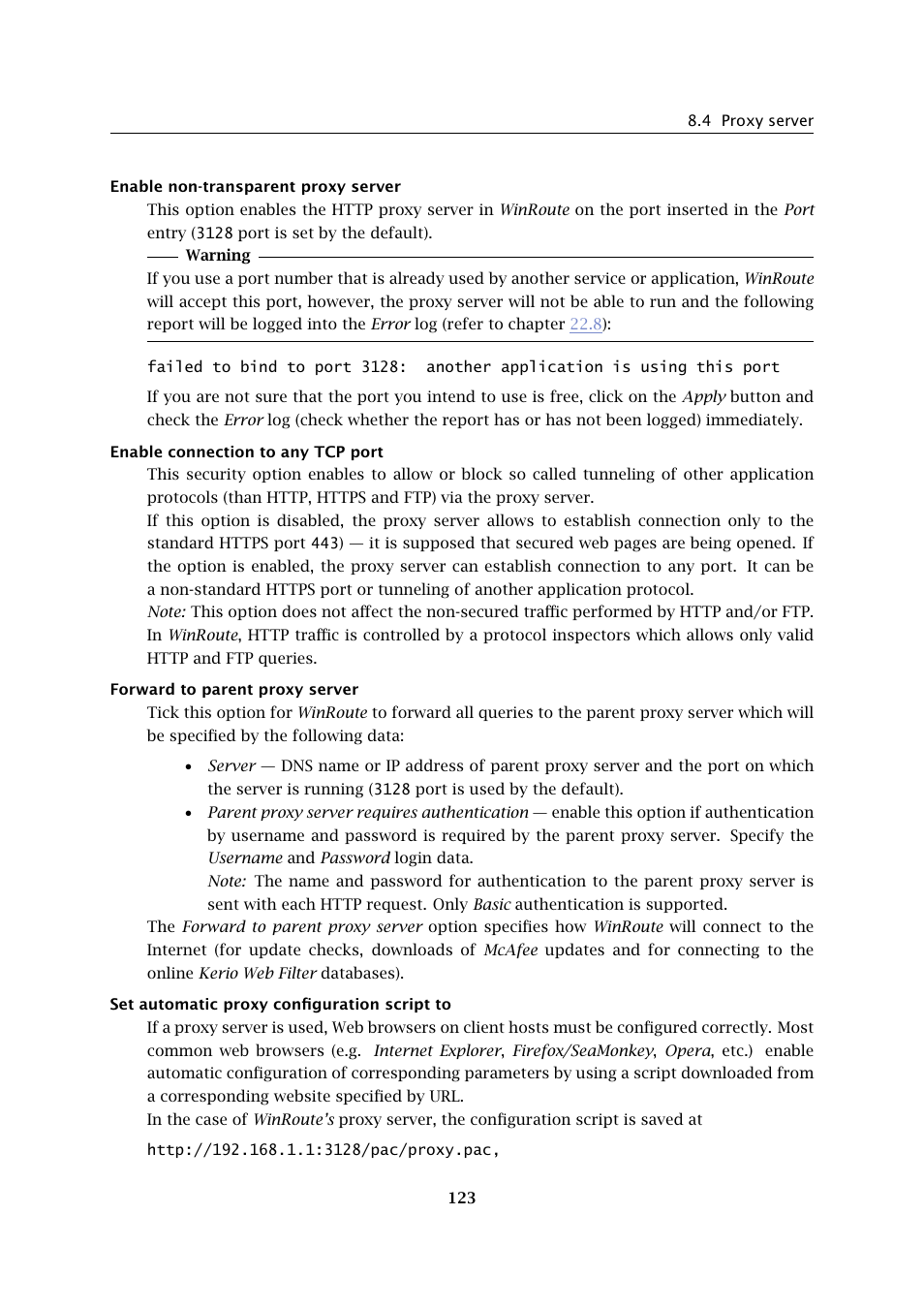 Kerio Tech KERIO WINROUTE FIREWALL 6 User Manual | Page 123 / 368