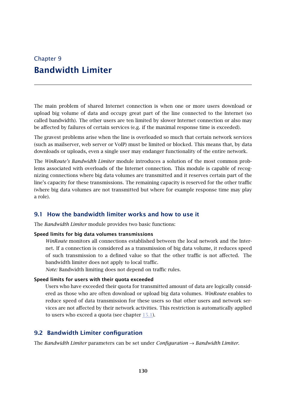 Bandwidth limiter, How the bandwidth limiter works and how to use it, Bandwidth limiter configuration | Kerio Tech KERIO WINROUTE FIREWALL 6 User Manual | Page 130 / 368