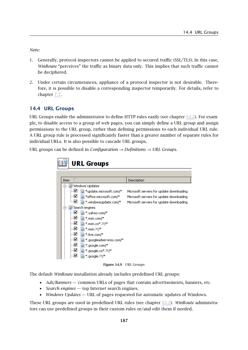Url groups, 4 url groups | Kerio Tech KERIO WINROUTE FIREWALL 6 User Manual | Page 187 / 368