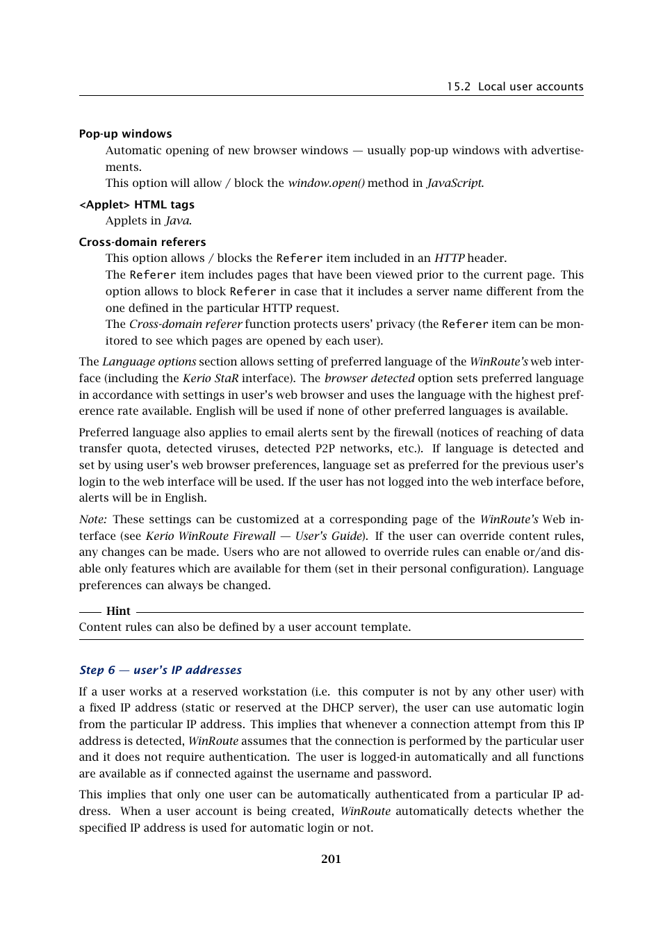 Kerio Tech KERIO WINROUTE FIREWALL 6 User Manual | Page 201 / 368