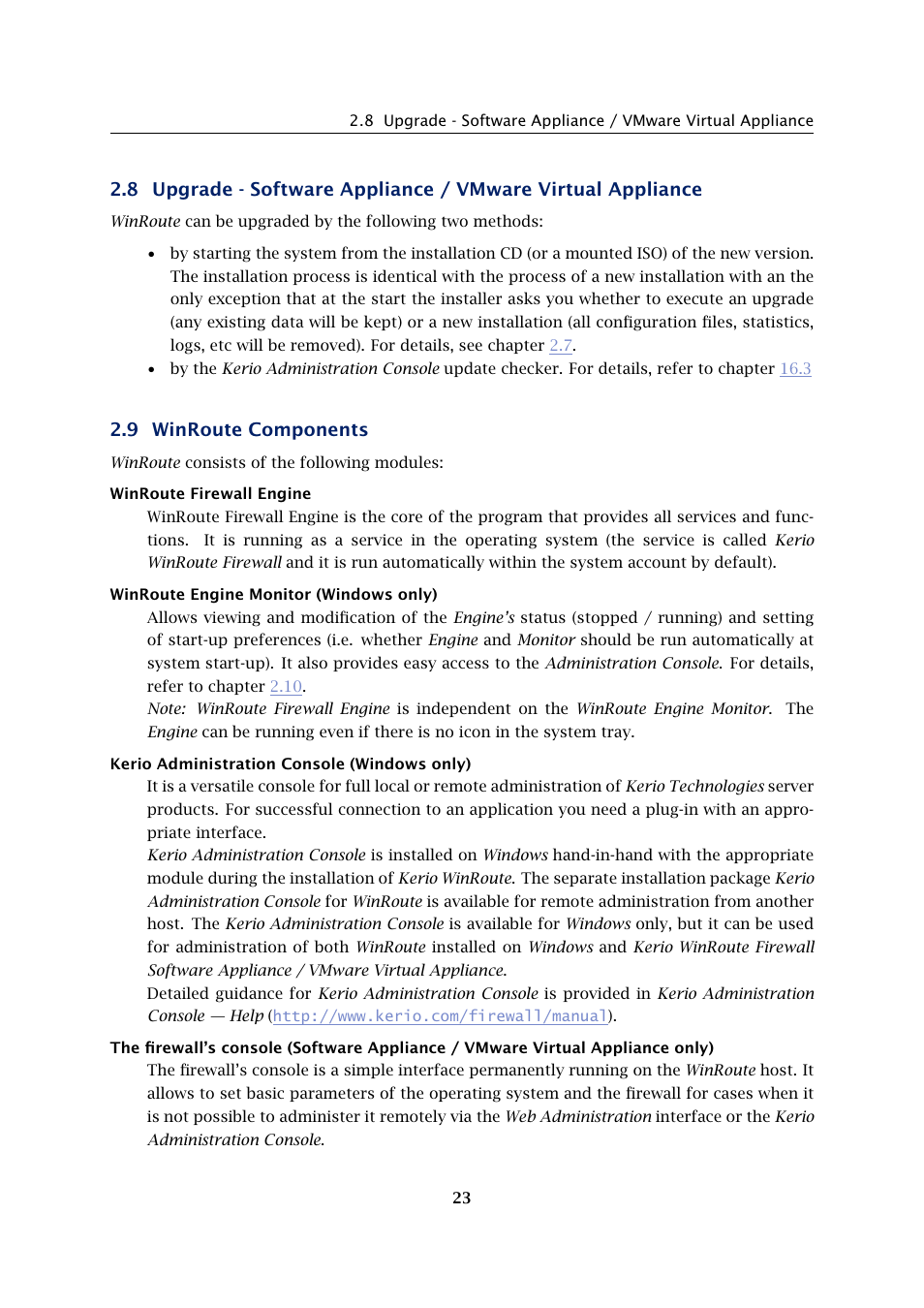 Winroute components, 9 winroute components | Kerio Tech KERIO WINROUTE FIREWALL 6 User Manual | Page 23 / 368